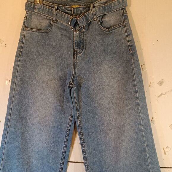 Vintage Y2K High Waisted Flared Leg Baggy Paperbag  Jeans sz S - Picture 4 of 8